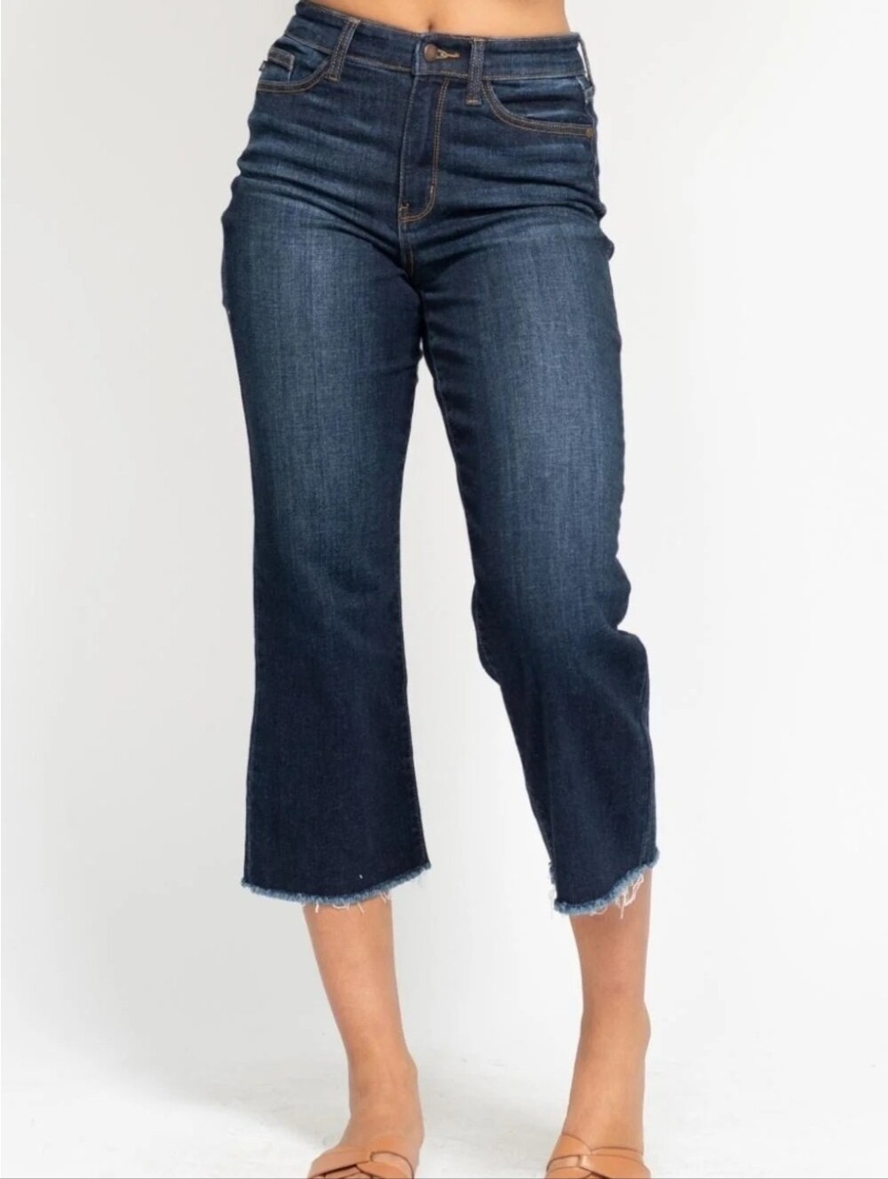 Judy Blue High Waist Wide Leg Crop Denim Jeans 82517